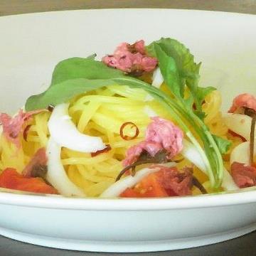 パスタ　しらうお　桜