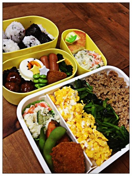 社会見学　お弁当　三色ご飯